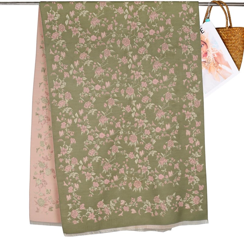 EXTREE Scarfs for Women Pashmina Silky Shawl Wrap for Evening Dressing Blanket Open Front Poncho Cape - Image 4